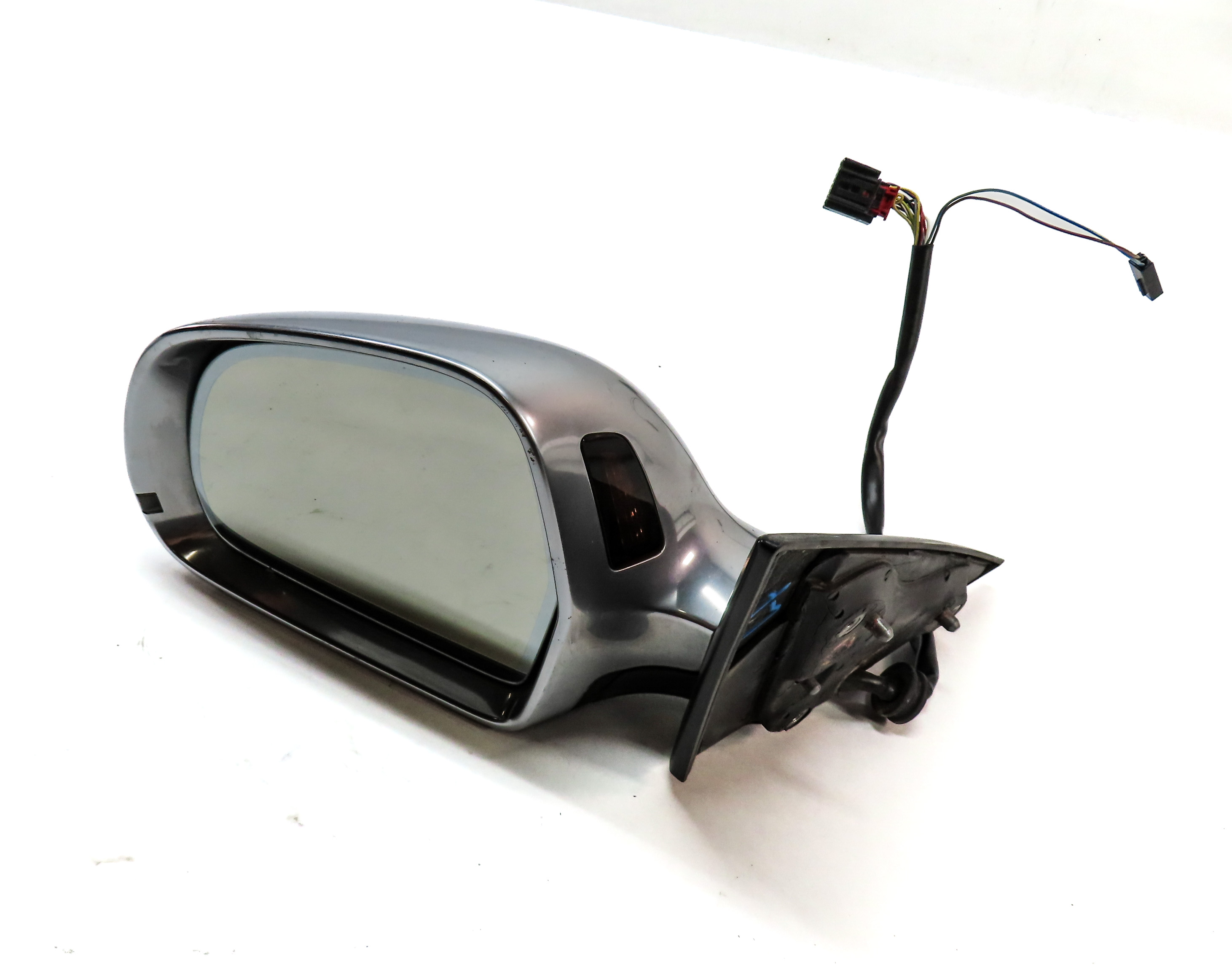 08-14 AUDI A5 S5 (B8 8T) LEFT HEAT MEM AUTODIM BLIND SPOT MIRROR (ALUMINUM) — exact item pictured